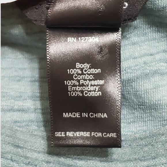 Ali Miles Floral Embroidered Lace Trim Tunic Top Green Spacedye Large Oversized - Picture 9 of 14